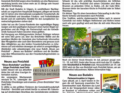 „Neues aus Pretzfeld" - „Neues aus Budaörs"
